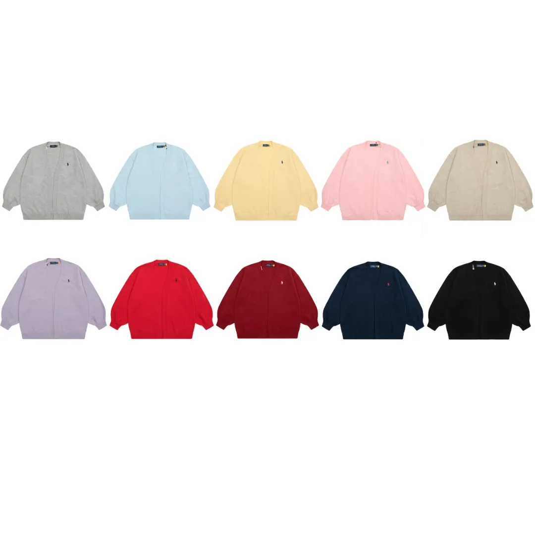 🅿️220 "Top quality" Style number: DS016# [Ralph Lauren V-neck solid color pony embroidered logo woolen knitted shawl cardigan] ✅Ralph Lauren Lazy‌oversize style basic classic versatile ten-color shawl cardigan ✅Main supplier platform live broadcast Wholesale entity Replenishment when out of stock No removal from shelves ✅ZP quality 1:1 version Scan the code to enter the GF website Counter quality ✅Details and quality are the only one in Guangzhou. Light luxury wool. Focus on high-end. Cost-effective. Good quality. Needless to say. ✅Restore the original version. Can wear 190 pounds. Loose, comfortable and stress-free. ✅Loose upper body, oversize and lazy style. Must-have style for goddess ootd. ✅Good-looking clothes are never picky. Recommended for goddess wardrobe. Taro Purple, Light Khaki, Chinese Red, Anchor Red